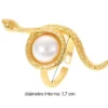369 Anillo con forma de serpiente con perla