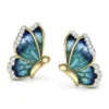 Aretes Modernos de Mariposa Pintada al Óleo