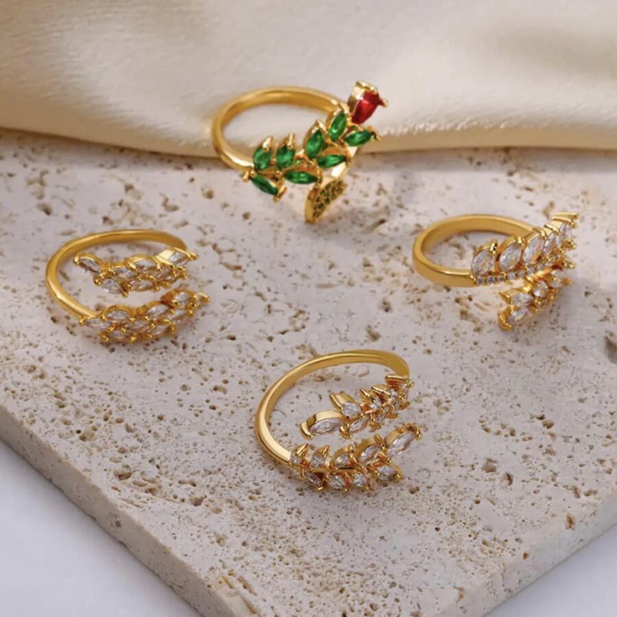 Anillos en forma de Hojas