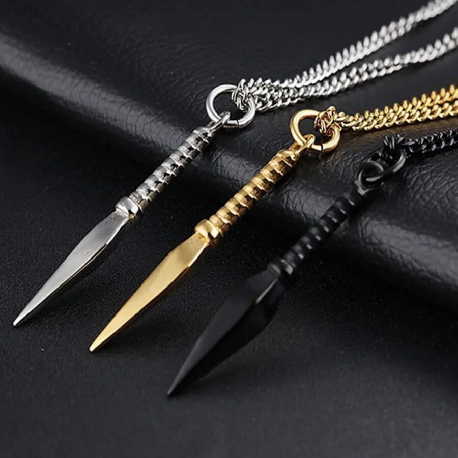 Collar de colgante de punta de flecha estilo Hip Hop