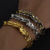 Pulsera de cabeza de dragón chapada en Plata 925