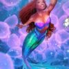 Conjunto Disney de collar y pulsera de perla de cola de sirena Ariel.