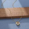 Collar con Colgante de Corazón de Mar Multicolor!