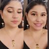 Arete de flor chapados en oro 18k