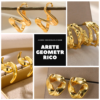 Aretes Geométricos acero inoxidable rose