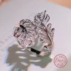 Anillo ajustable con diseño de plumas de Princesa