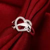 Anillo de plata 925 con forma de corazon de delfin