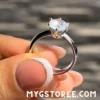 Anillo Tiffany bañado en oro blanco de 18 quilates!
