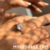 Anillo Tiffany bañado en oro blanco de 18 quilates!