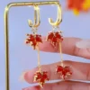 Pendientes de hoja de Otoño